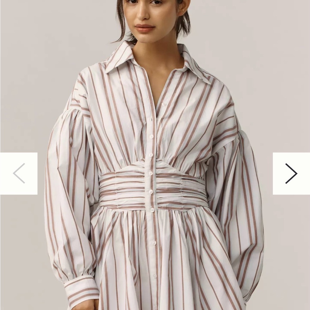 NWOT By Anthropologie Long-Sleeve Collared A-Line Mini Dress small